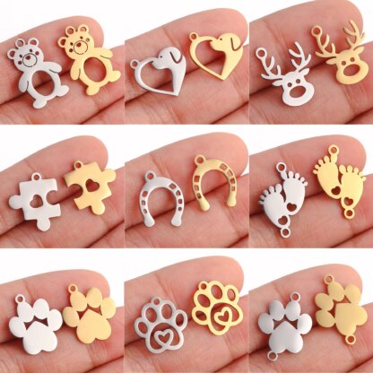 Mini-Charms mit Tiermotiven, 5er Set