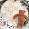 Baby Meilenstein Markierungskarten Tiermotiv (Französisch Pappelholz)