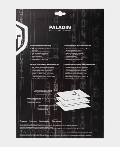 Paladin Feuer- und Wasserbeständige Dokumententasche, Schwarz, 283 x 380 x 12 mm - Image 3