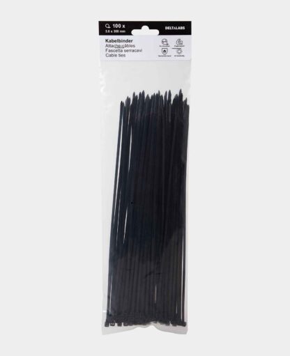Kabelbinder, Schwarz, 3.6 x 300 mm, 100 Stk.