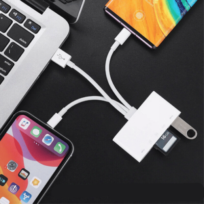 Lightning /USB-A/ USB-C auf SD/ Micro SD Kartenlesegerät & Lade Adapter 10 cm - Image 3
