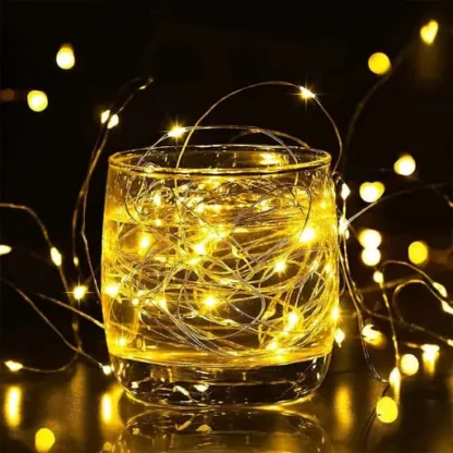100 LED’s Draht Lichterkette Outdoor Beleuchtung 8 Modi – Warmweiss, 10m - Image 3