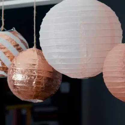 Papier Lampion Pompon’s Deko Party – Roségold, 11-tlg. - Image 3