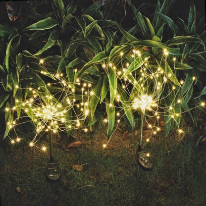 120 LED’s Solar Lampe Outdoor Gartenleuchte Feuerwerk Rasen Beleuchtung Laterne Wasserfest (IP65) – Warmweiss - Image 4