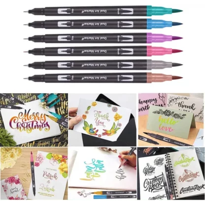 Künstler Doppelspitz Mal Filzstifte Dual Brush Pen inkl. Tasche, 120 Stk. - Image 3