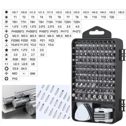 122in1 Profi Universal Werkzeug Set Handy Reparatur – Schwarz - Image 5
