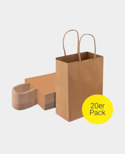 Kraftpapier Tüten Geschenktasche Papiertüten, Braun, 21x15cm, 20 Stk.
