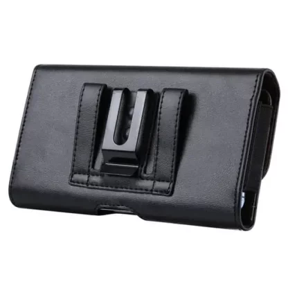 Universal Leder Tasche mit Gürtelclip – Schwarz, 18x9x2cm - Image 3