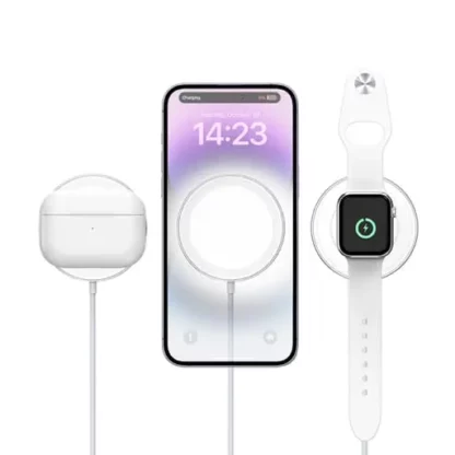 18W USB C / USB A MagSafe Charger Magnetisches Ladegerät – Weiss, 1m - Image 3