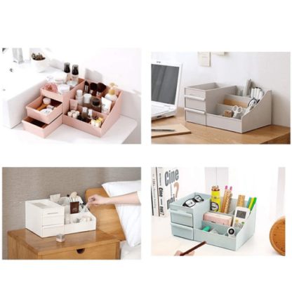 Acryl Beauty Make Up Organizer Aufbewahrungsbox 9 Fächer, Weiss, 280x175mm - Image 3