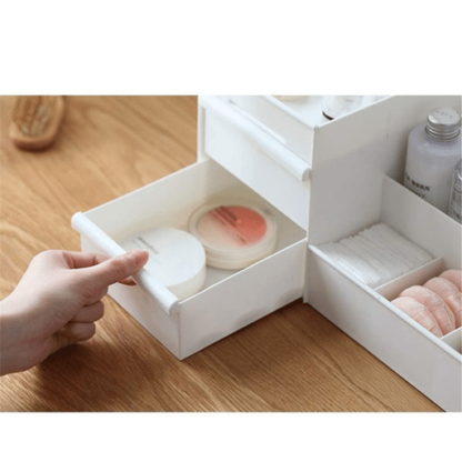 Acryl Beauty Make Up Organizer Aufbewahrungsbox 9 Fächer, Weiss, 280x175mm - Image 6