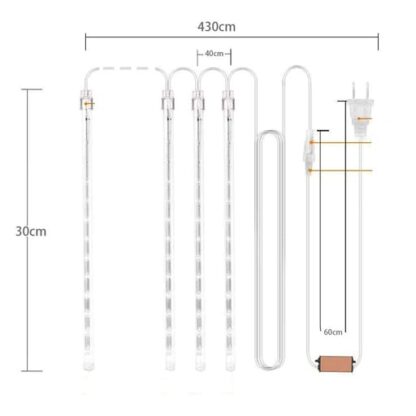 192 LED’s Deko Pendelleuchte 8x Fallende Regentropfen IP44, 3m – Blau - Image 3