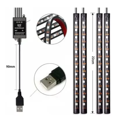 LEDs Auto Licht Streifen RGB Fussraumbeleuchtung mit Fernbedienung, 4 Stk. - Image 3