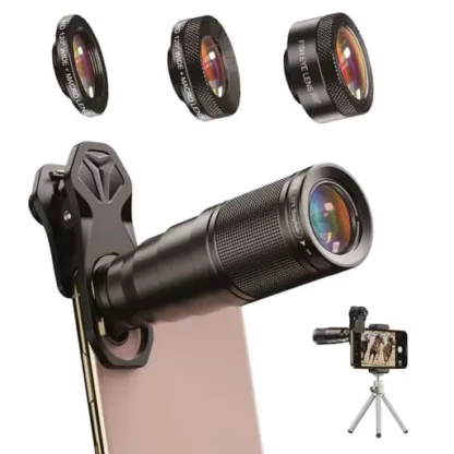 4in1 Smartphone Alu Kamera Teleskop Objektiv für Smartphone mit Stativ - Image 3