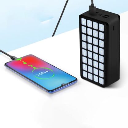 Outdoor Powerbank 50000mAh mit Solar & 32 LEDs – Schwarz - Image 4