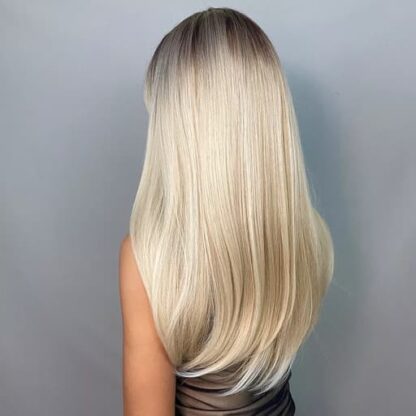 Lange Kunsthaar-Perücke mit verstellbarer Kappe – Blond/Braun, 60 cm - Image 3
