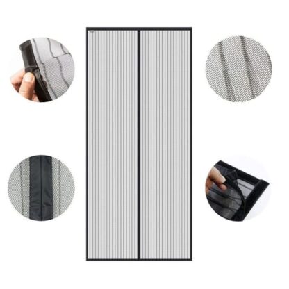 Magnetischer Tür Insektenschutz Fliegenvorhang, 90x200cm – Schwarz - Image 3