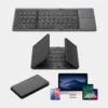 Faltbare Mini Bluetooth Tastatur Keyboard (QWERTY) mit Touchpad – Schwarz