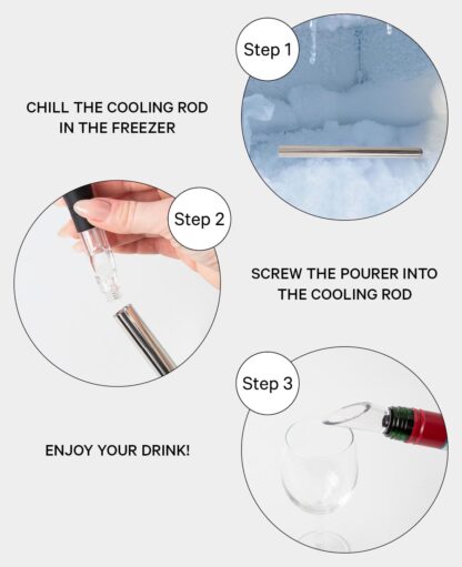 3in1 Edelstahl Flaschen Kühler Wein Dekanter und Drop Stop Ausguss, Silber - Image 6