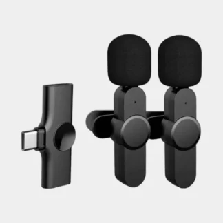 Kabelloses 360° Lavalier Mikrofon mit USB C Anschluss, 3-tlg.