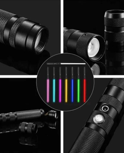 Laser Schwert Spielzeug LED Lichtschwert mit Farben / Geräuschen – Schwarz - Image 2