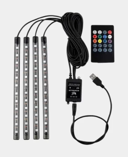 LEDs Auto Licht Streifen RGB Fussraumbeleuchtung mit Fernbedienung, 4 Stk. - Image 2
