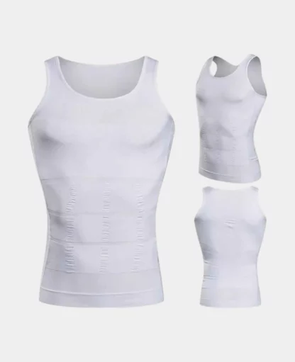 Herren Body Former Shapewear Tanktop Bauchweg Unterwäsche – Weiss, Gr. M