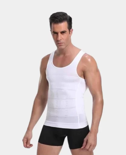 Herren Body Former Shapewear Tanktop Bauchweg Unterwäsche – Weiss, Gr. M - Image 2