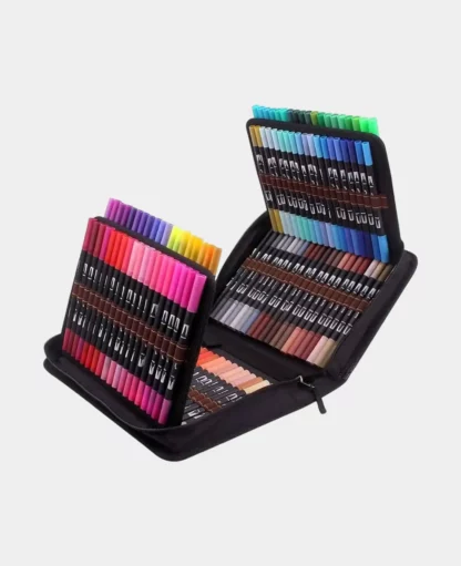 Künstler Doppelspitz Mal Filzstifte Dual Brush Pen inkl. Tasche, 120 Stk.