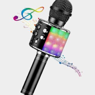 Karaoke Mikrofon mit Bluetooth / AUX / TF-Karte, Lautsprecher, Schwarz