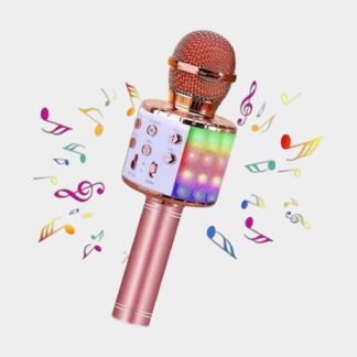 Karaoke Mikrofon mit Bluetooth, AUX & Lautsprecher – Rosegold