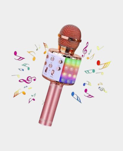 Karaoke Mikrofon mit Bluetooth, AUX & Lautsprecher – Rosegold