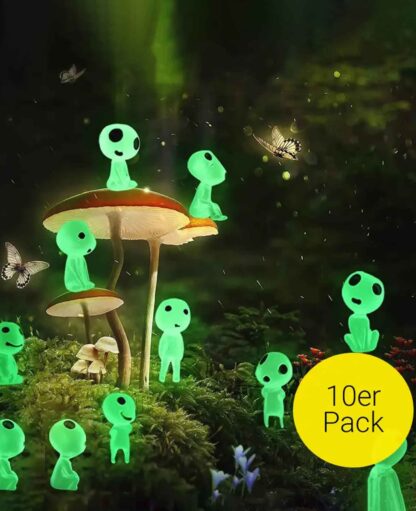 Fluoreszierende Alien Figuren Leuchtende Garten Deko, Grün, 10 Stk.