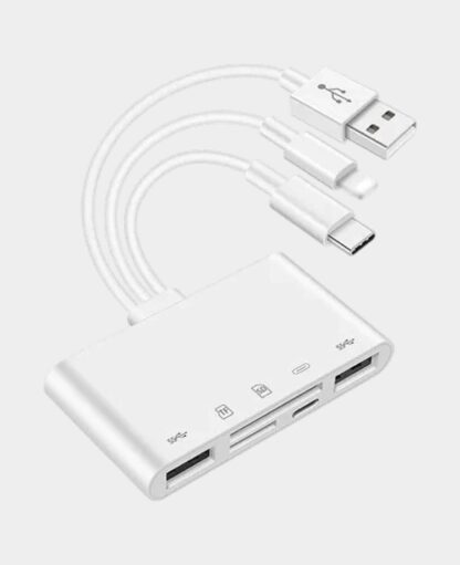Lightning /USB-A/ USB-C auf SD/ Micro SD Kartenlesegerät & Lade Adapter 10 cm