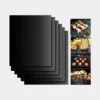 Universal BBQ Grillmatte für Grill und Backofen, Schwarz, 6 Stk.