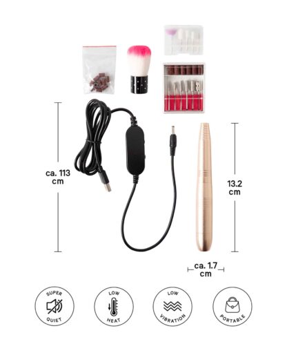 12in1 Elektrische USB Nagelfräse Nagelpflege Maniküre Pediküre Set, Rosa - Image 4