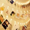 40 LED’s Deko Lichterkette Foto Clip Beleuchtung mit Klammern – Warmweiss