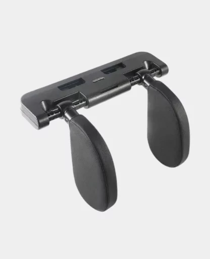 Autositz Leder Kopfstütze, Nackenkissen 180° Grad Verstellbar, Schwarz