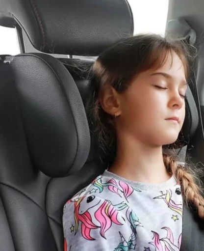Autositz Leder Kopfstütze, Nackenkissen 180° Grad Verstellbar, Schwarz - Image 2