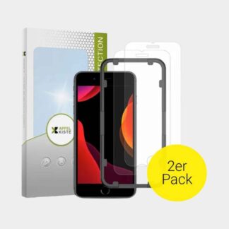 iPhone SE (2022/2020) / 8 / 7 / 6S Panzer Glas Display + Montagerahmen, 2 Stk.