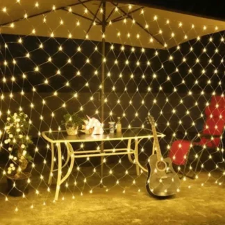 LED’s Deko Lichterkette Netz Vorhang Outdoor Beleuchtung, Warmweiss, 3x2m