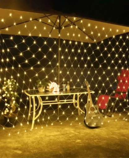 LED’s Deko Lichterkette Netz Vorhang Outdoor Beleuchtung, Warmweiss, 3x2m