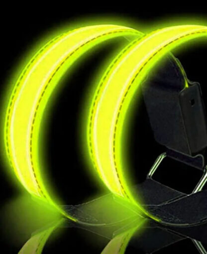 Aufladbares USB Leuchtarmband für Kinder / Erwachsene zum Sport / Joggen / Radfahren (28-32cm) – Neon Gelb