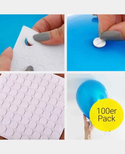 Ballon Klebepunkte Doppelseitiger Kleber für Luftballons, Ø14mm, 100 Stk.