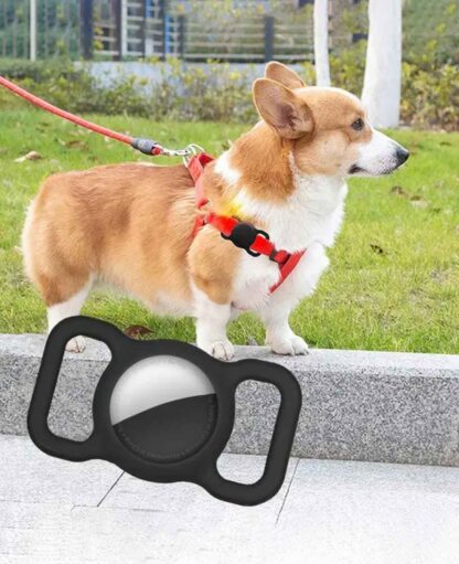 Apple AirTag Silikon Case Hülle Halsband Halterung für Haustiere, Schwarz - Image 2
