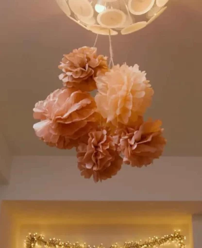 Papier Lampion Pompon’s Deko Party – Roségold, 11-tlg. - Image 2
