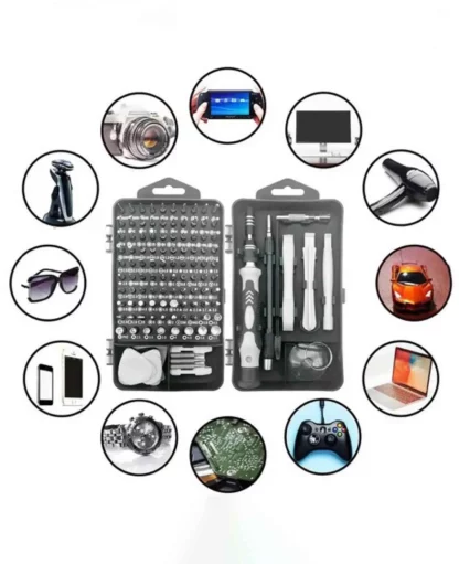 122in1 Profi Universal Werkzeug Set Handy Reparatur – Schwarz - Image 2