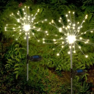 120 LED’s Solar Lampe Outdoor Gartenleuchte Feuerwerk Rasen Beleuchtung Laterne Wasserfest (IP65) – Warmweiss