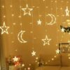 138 LED’s Lichterkette Sternen / Mond Outdoor Beleuchtung, 3.5m – Warmweiss