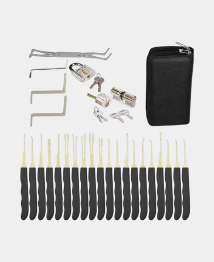 Dietrich Lockpicking Set mit 3 Übungsschlössern – Schwarz, 29-tlg. - Image 2